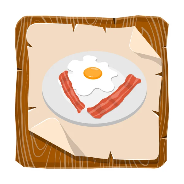 Huevo de desayuno con tocino — Vector de stock