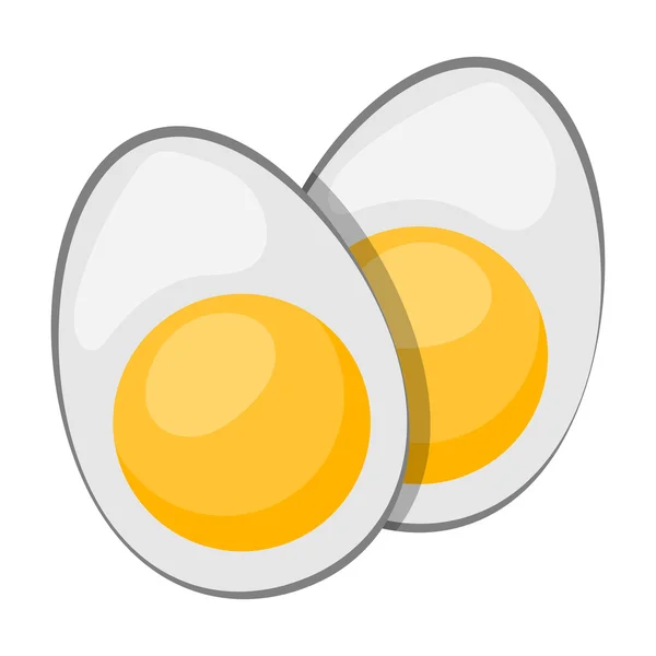 Vector icon sliced boiled eggs. — Stock Vector