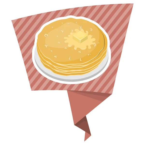 Vector illustration of pancakes with butter — Stock Vector