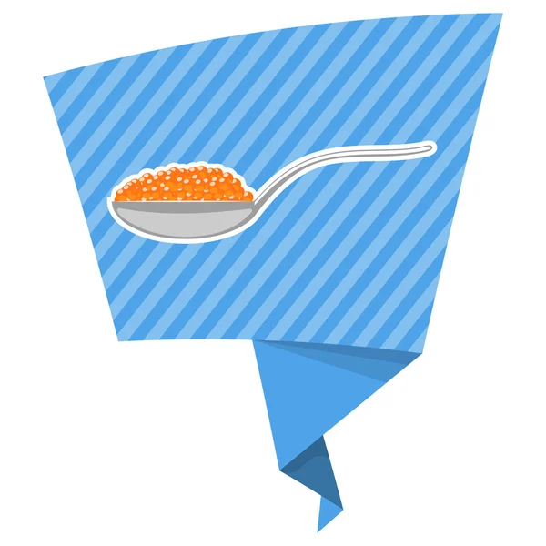 Red caviar in a spoon — Stock Vector