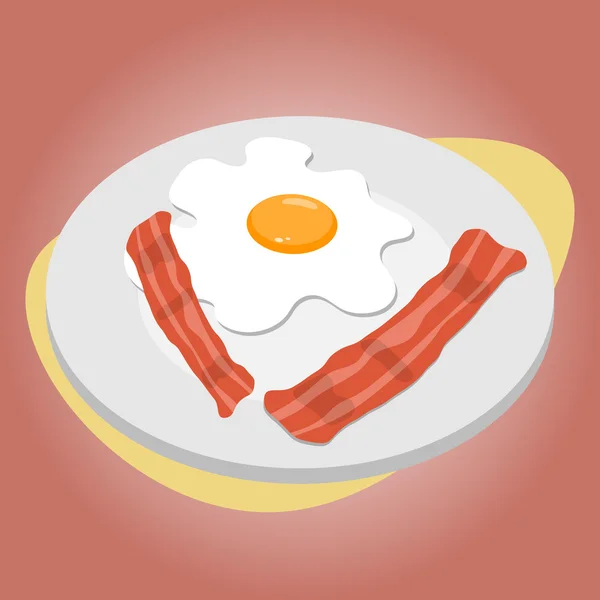 Breakfast egg with bacon — Stock Vector