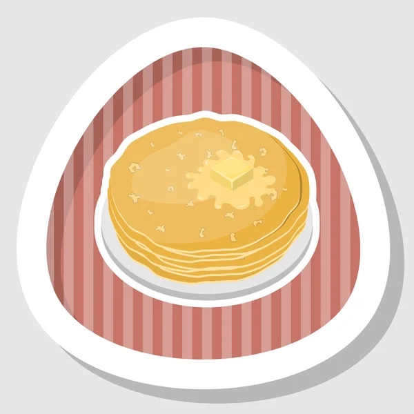 Ilustración vectorial de panqueques con mantequilla — Vector de stock