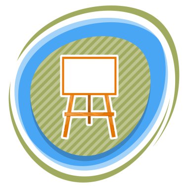 Boş tuval ile ahşap sehpa.