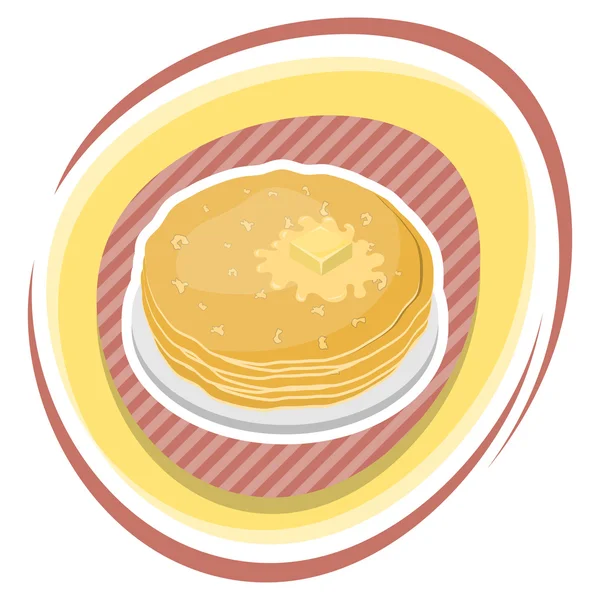 Vector illustration of pancakes with butter — Stock Vector