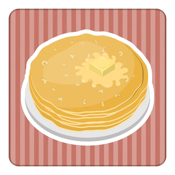 Vektor-Illustration von Pfannkuchen mit Butter — Stockvektor