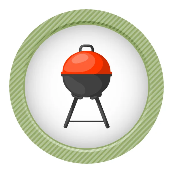 Vector black BBQ Grill icon — Stock Vector