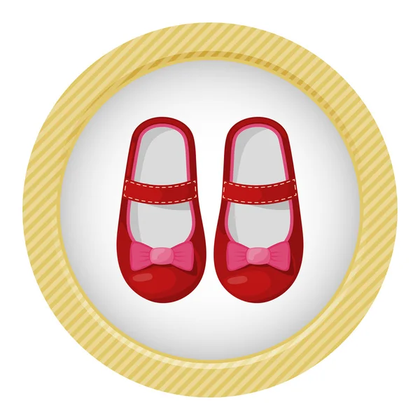 Illustration de belles chaussures de bébé fille — Image vectorielle