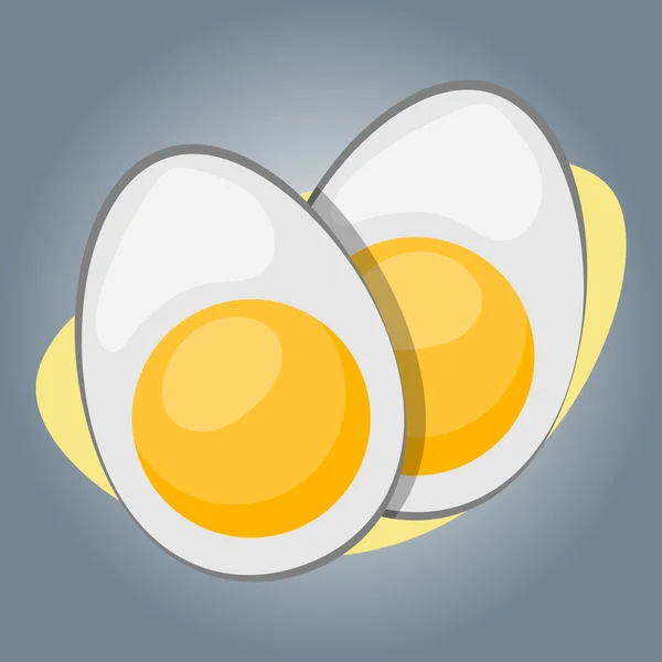 Vector icon szeletelt főtt tojás. — Stock Vector