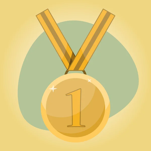 First place award. Gold medal — Stock Vector