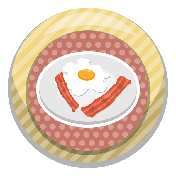 Breakfast egg with bacon — Stock Vector