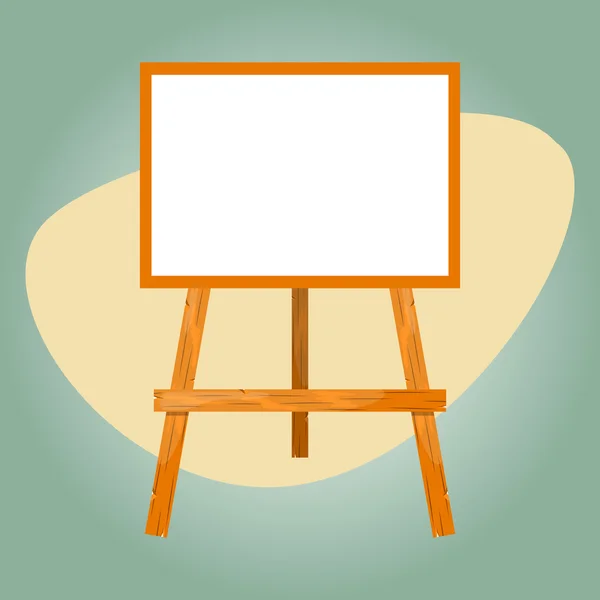 Wooden easel with a blank canvas. — Stock Vector