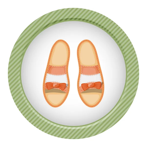 Γυναίκα παπούτσια πολύχρωμα εικονίδιο — Διανυσματικό Αρχείο
