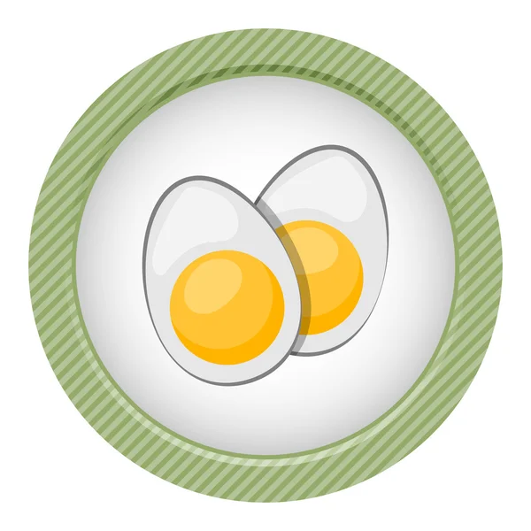 Icona vettoriale uova sode affettate . — Vettoriale Stock