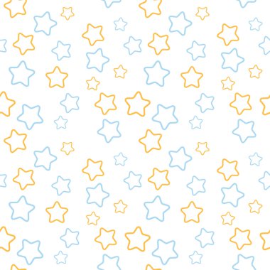 Mavi ve turuncu renklerde yıldız desen