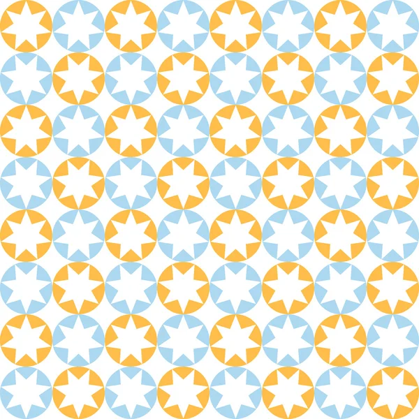 Estrellas en patrón redondo en colores azul y naranja — Archivo Imágenes Vectoriales