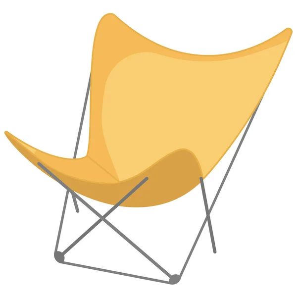 Plaj sandalye simgesinde, beyaz bir arka plan — Stok Vektör