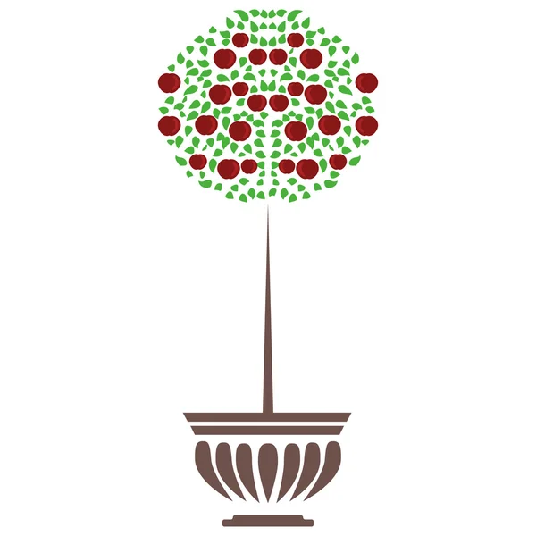 Zasadit strom hrnec ilustrace na bílém pozadí — Stockový vektor