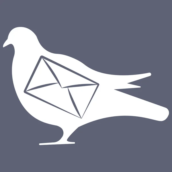 Vectorillustratie van duif op grijze achtergrond — Stockvector