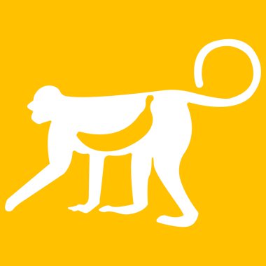 Maymun sarı arka plan üzerinde vektör çizim