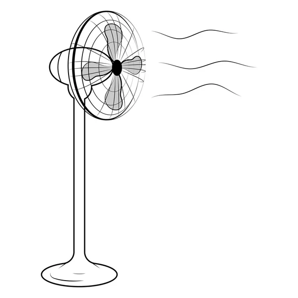 Ilustración vectorial del ventilador de aire sobre fondo blanco — Vector de stock