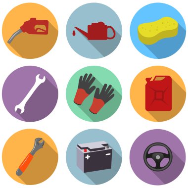 araba servisi simgesi seti