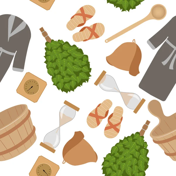 Sauna accessories seamless pattern — Stock Illustration Sauna accessories seamless pattern Stock Illustration
