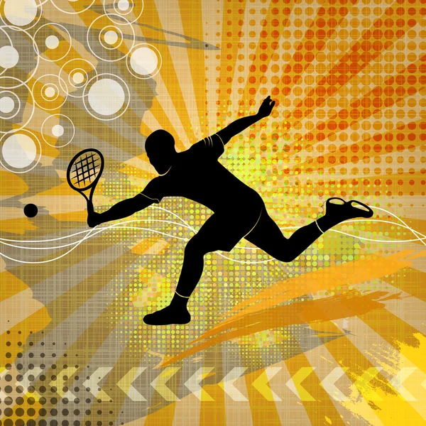 Illustration with tennis silhouette — Stock Photo, Image