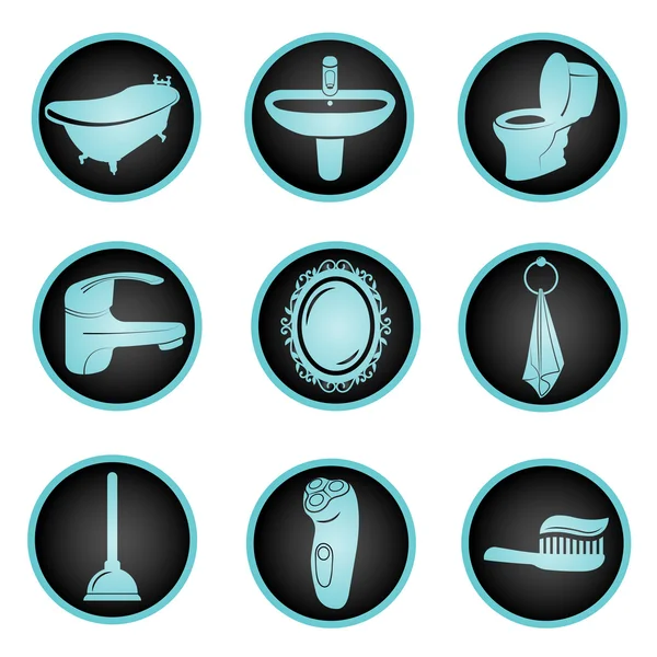 Set of bathroom icons — Stock Vector