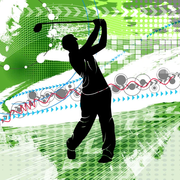 Ilustración vectorial con silueta de golf — Archivo Imágenes Vectoriales