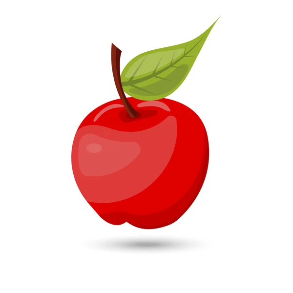 Manzana vectorial única sobre fondo blanco — Vector de stock