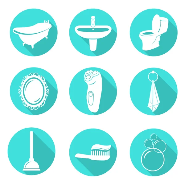 Set of bathroom icons — Stock Vector