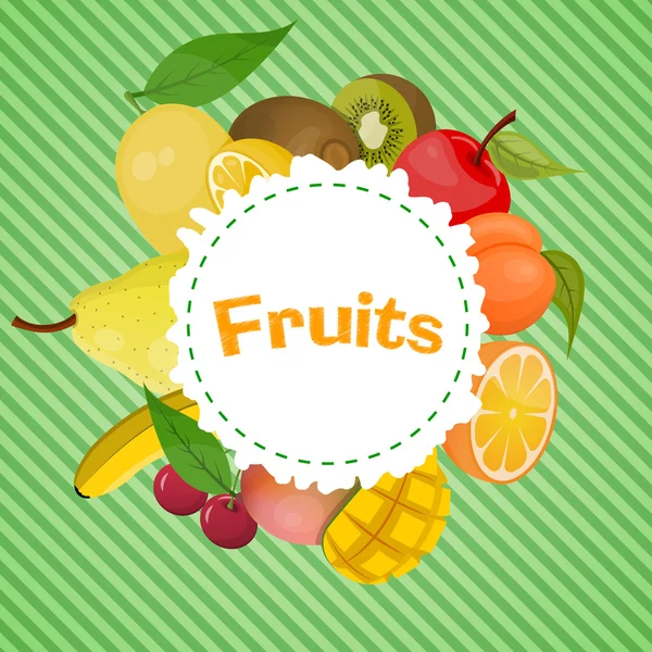Illustration vectorielle colorée de l'emblème des fruits — Image vectorielle