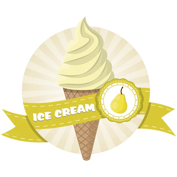 Ilustración de helado de pera — Vector de stock