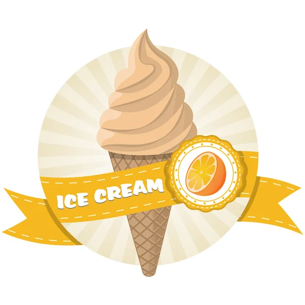 Ilustração de sorvete de laranja —  Vetores de Stock