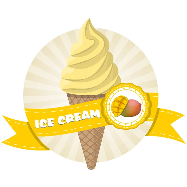 Ilustración de helado de mango — Vector de stock