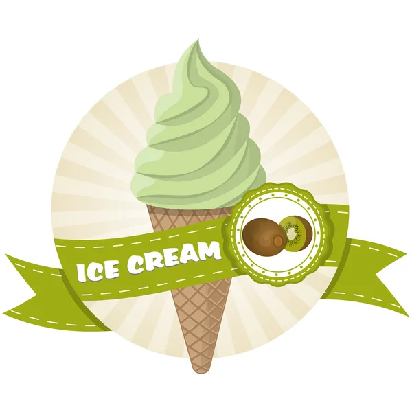 Ilustración de helado de kiwi — Vector de stock