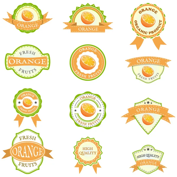 Set de etiquetas naranjas — Vector de stock