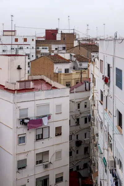 Valencia Spanya Daki Çatılara Bakan Beyaz Konutlar — Stok fotoğraf