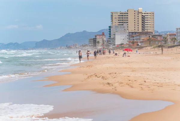 Daimus Spain July 2021 People Walking Sunny Sand Beach High — 스톡 사진