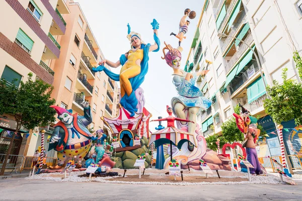 Gandia Spanya Eylül 2021 Caddelerdeki Fallas Etkinliği Için Circus Konulu — Stok fotoğraf