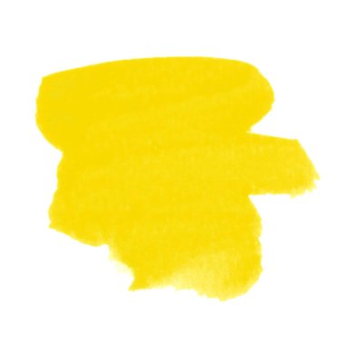 Güzel şekilli sarı suluboya fırça darbesi. Dekorasyon ve soyut arkaplanlar için uygun