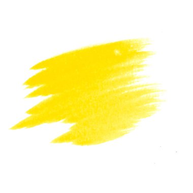 Güzel şekilli sarı suluboya fırça darbesi. Dekorasyon ve soyut arkaplanlar için uygun