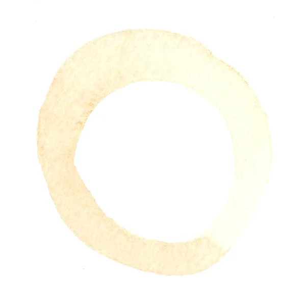 Watercolor Brushstroke Form Ring Circle Abstract Background Beige Color Perfect — Stock Photo, Image