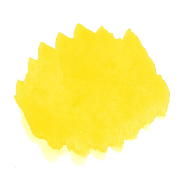 Uma Mancha Aquarela Amarela Saturada Forma Círculo Pode Ser Usado — Fotografia de Stock