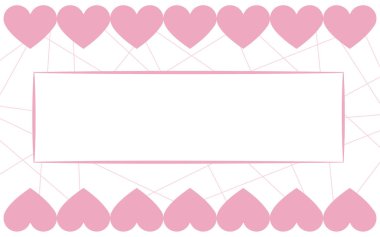 Kalpli, neşeli, narin bir arka plan ve yazıtlar için yeri olan bir çerçeve. Kartpostal veya davetiye oluşturma arkaplanı da pankart ve gönderilerin tasarımı için uygundur