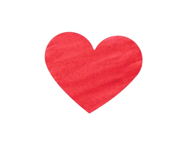 Corazón Rojo Hecho Por Acuarela Adecuado Para Postales Valentines Sitios — Foto de Stock