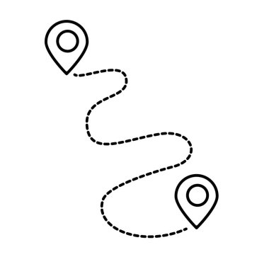 Haritadaki konum simgesi. Vektör çizimi, modern düz tasarım. Beyaz arkaplanda vektör