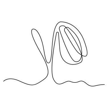 Haşhaş çiçekleri sürekli çizgi çiziyor. Beyaz arkaplanda vektör