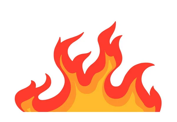 Yanan alevlerin parlak düz vektör çizimi. alev vektörü simgesi