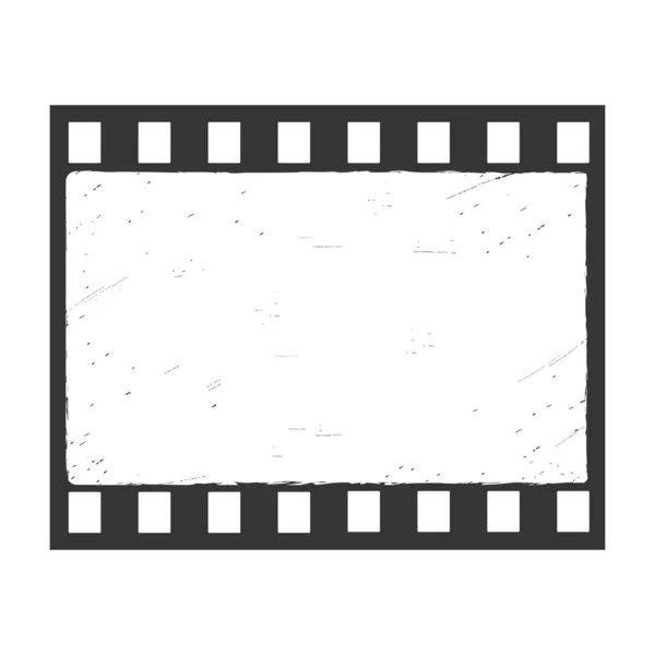 Siyah beyaz grunge film çerçeve çizimi. Çizik ve doku efektli eski bir retro fotoğraf kenarı.